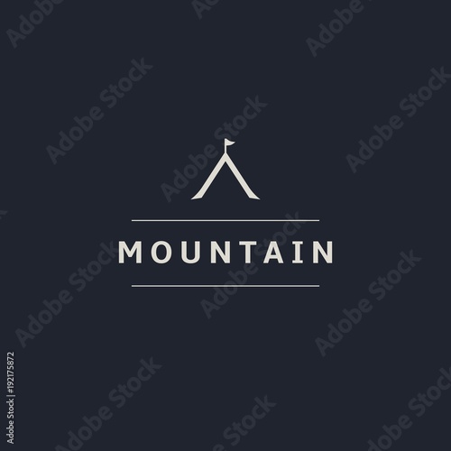 Mountain minimalistic logo. Stylish logotype for travel company