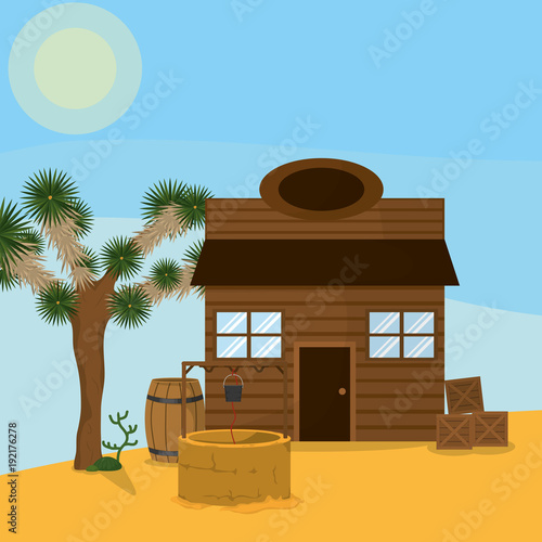 Wester shop with waterhole