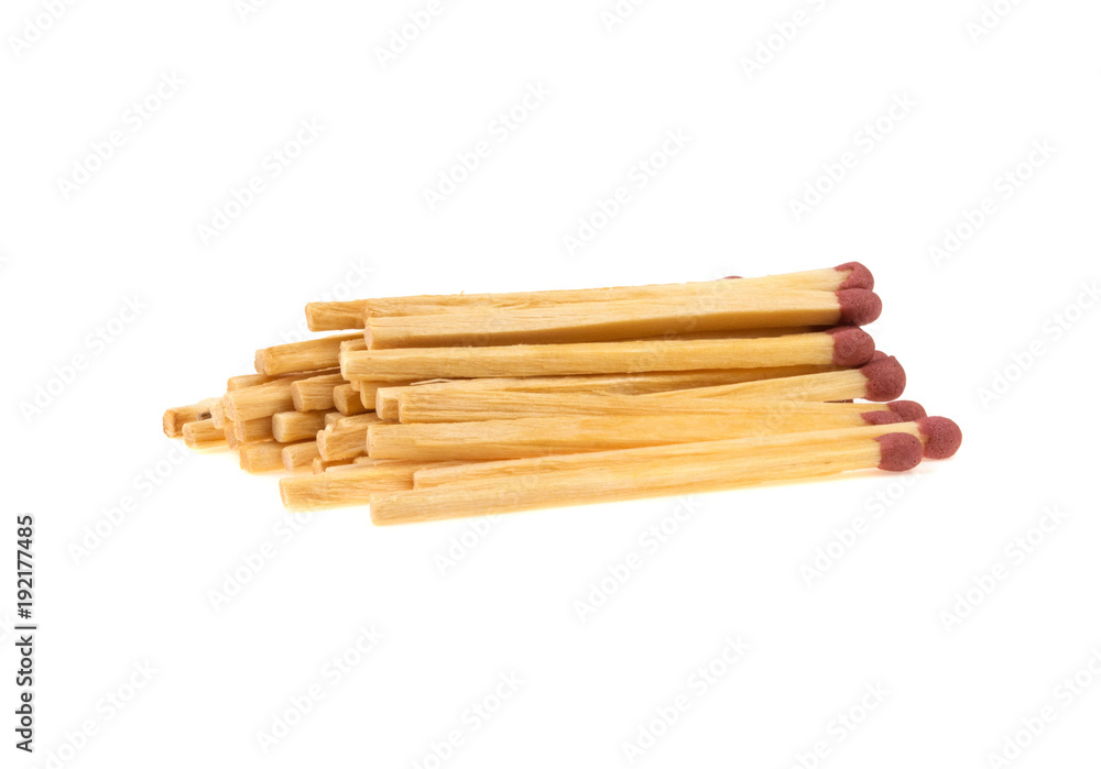 wooden match isolated on white background