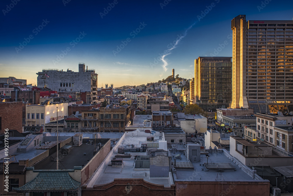 Coit Tower Over Chinatown