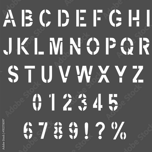 Stencil type letters