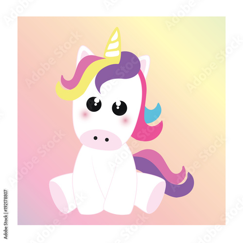 Cute little and shy unicorn.