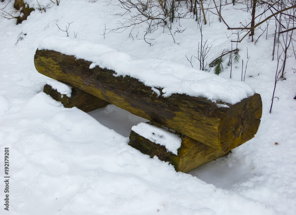 custom made wallpaper toronto digitalSnow-covered benches on the shore of the Gulf of Riga. Latvia, Europe.