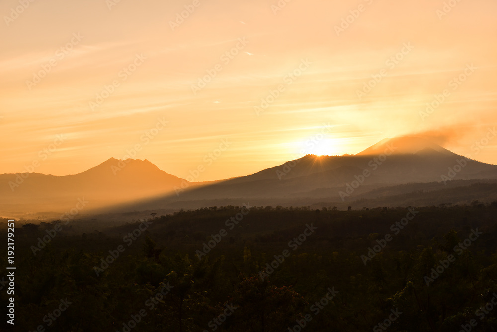 Sunrise view at Kawah Ijen crater