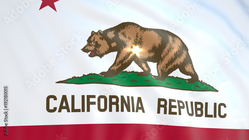 Bandera de California, Estados Unidos. 3D