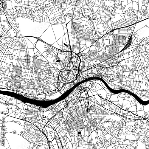 Newcastle upon Tyne Downtown Vector Map