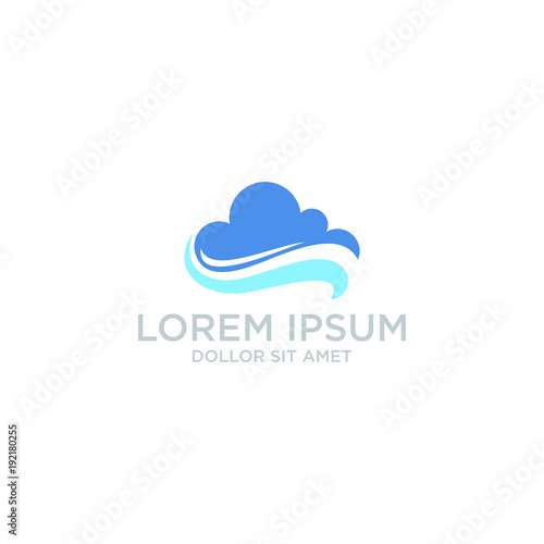 Cloud vector technology logo graphic abstract