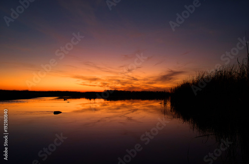 Beautiful sunset over the lake © roxana_stefania