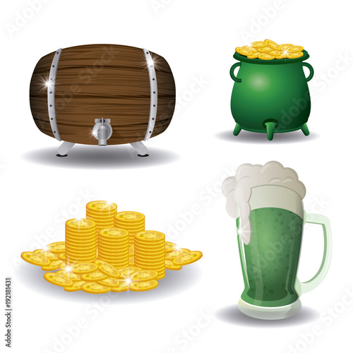Patricks day elements icon vector illustration graphic design