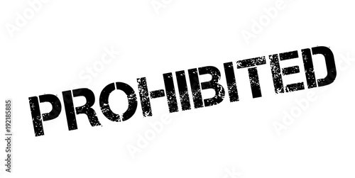 Prohibited rubber stamp. Grunge design with dust scratches. Effects can be easily removed for a clean, crisp look. Color is easily changed.