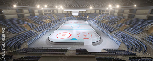 Cuadro en lienzo 3d hockey stadium with an empty ice rink sport arena rendering