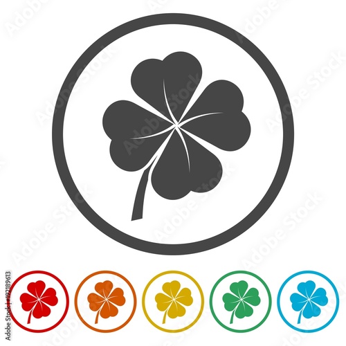 Simple Clover with four leaves, 6 Colors Included