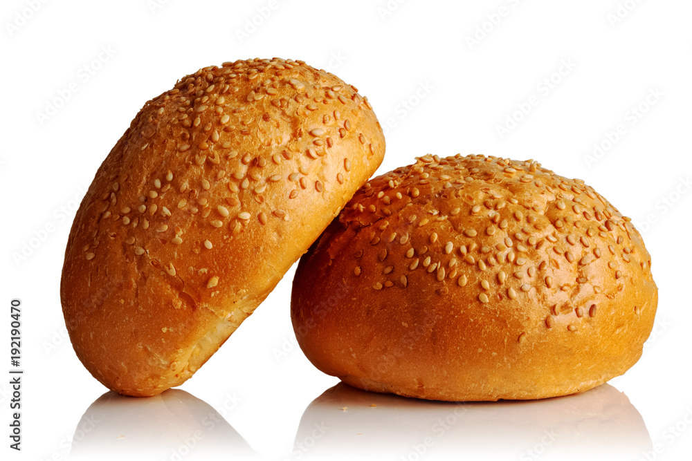 two buns with sesame seeds