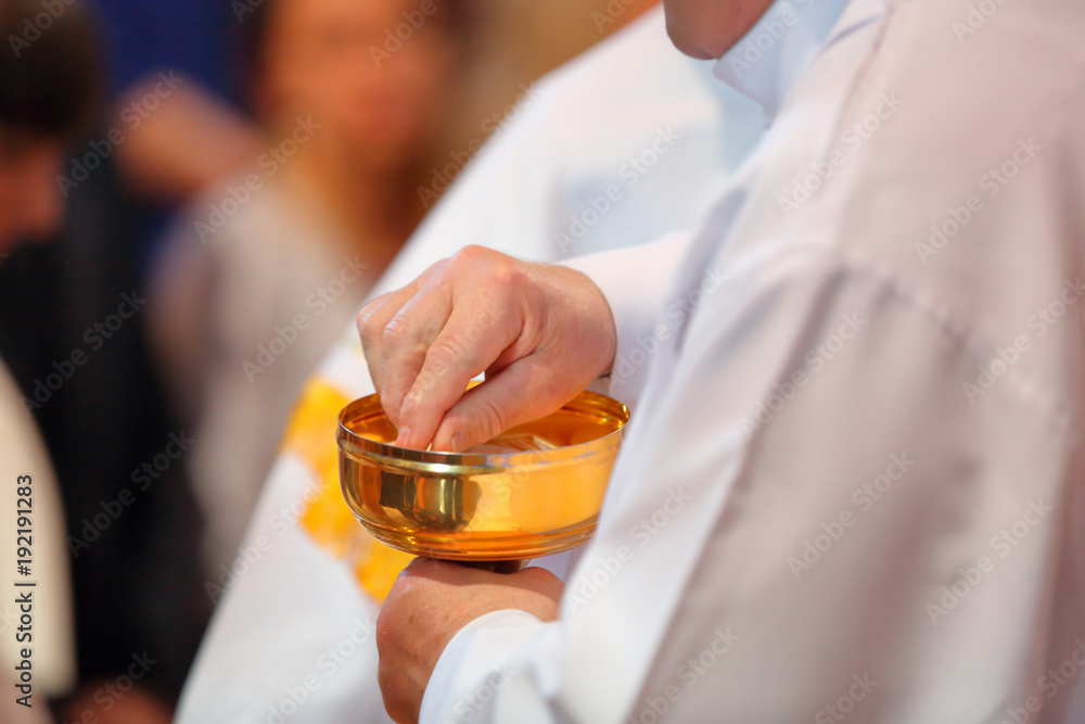 Priest celebrate mass at the church Priest celebrate mass at the church