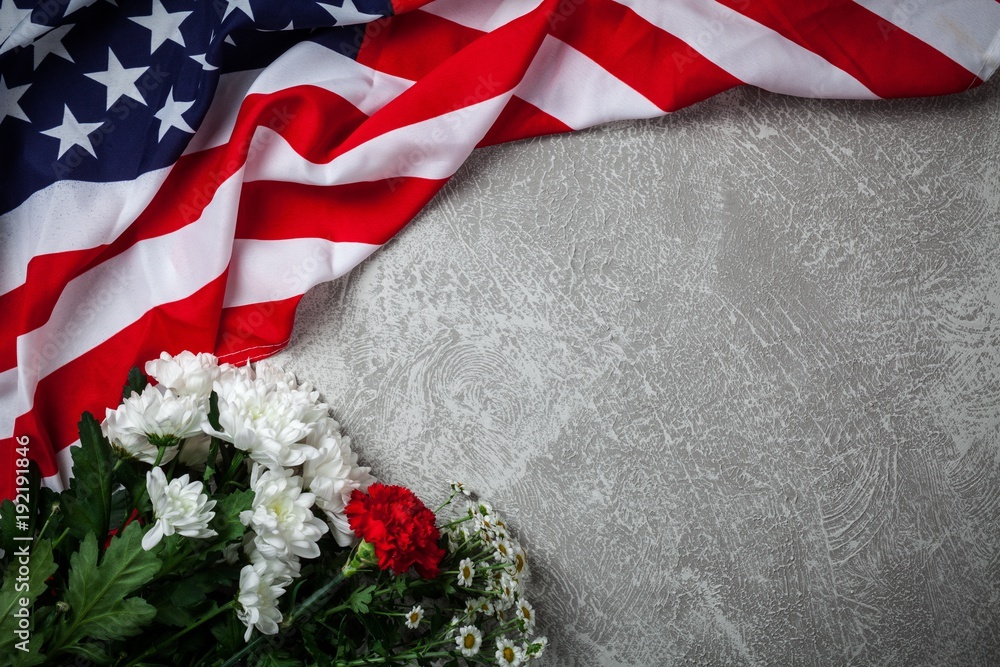 Obraz premium USA flag on grey background