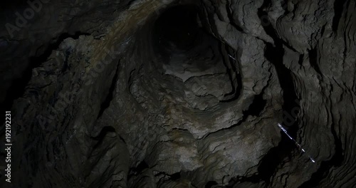 New Zealand cave water drip sink hole
