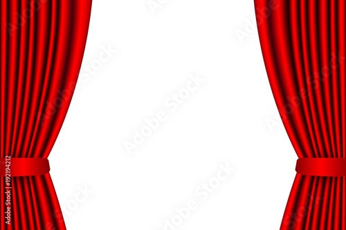 Isolated red curtain for background