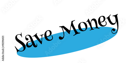 Save Money rubber stamp. Grunge design with dust scratches. Effects can be easily removed for a clean, crisp look. Color is easily changed.