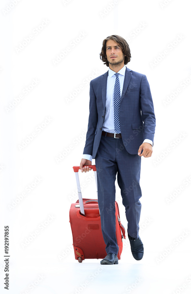 confident businessman with Luggage. confident businessman with Luggage.