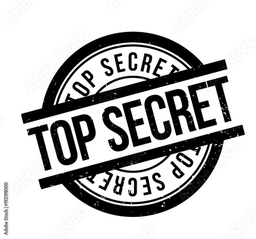Top Secret rubber stamp. Grunge design with dust scratches. Effects can be easily removed for a clean, crisp look. Color is easily changed.