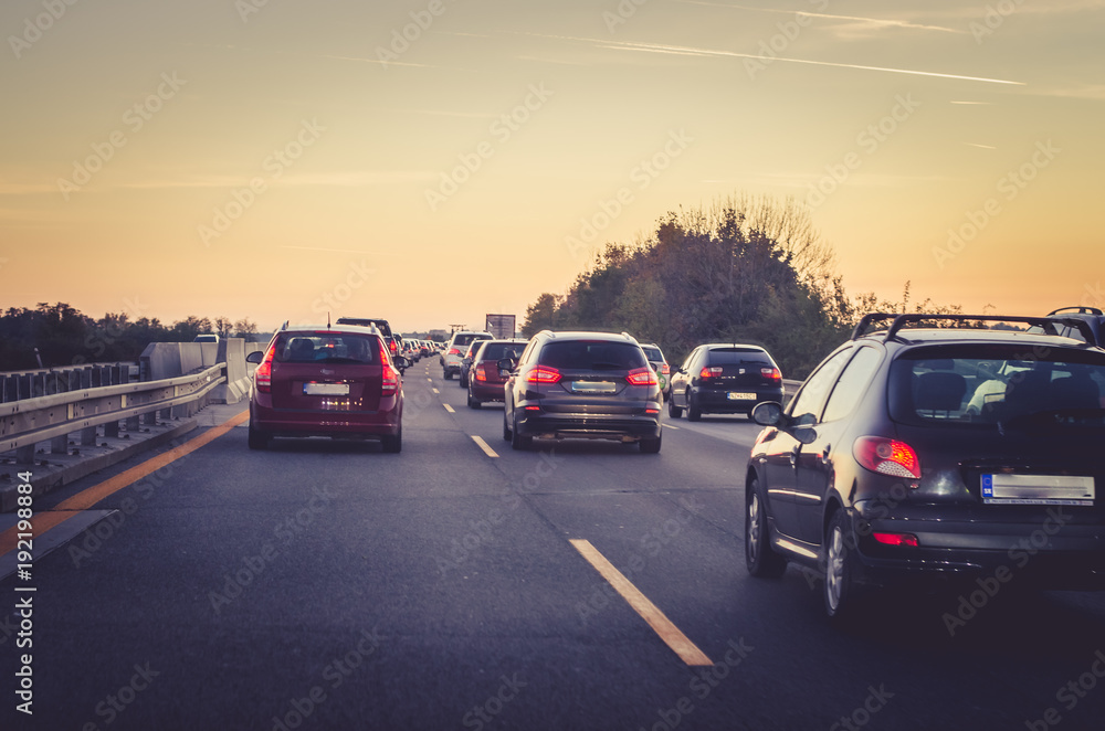 traffic jam on the highway traffic jam on the highway