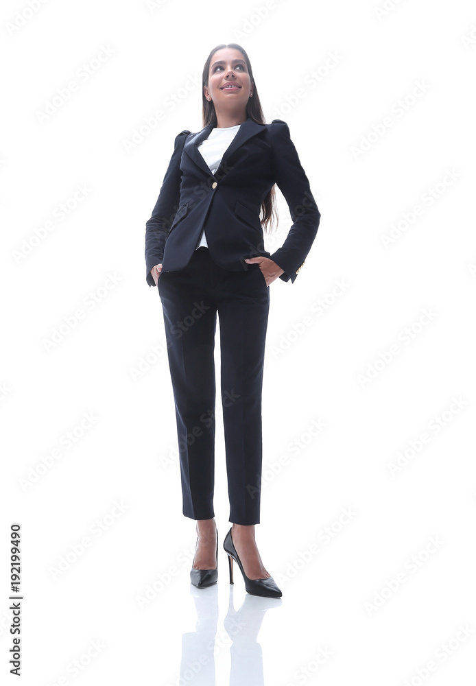 bottom view of confident business woman bottom view of confident business woman