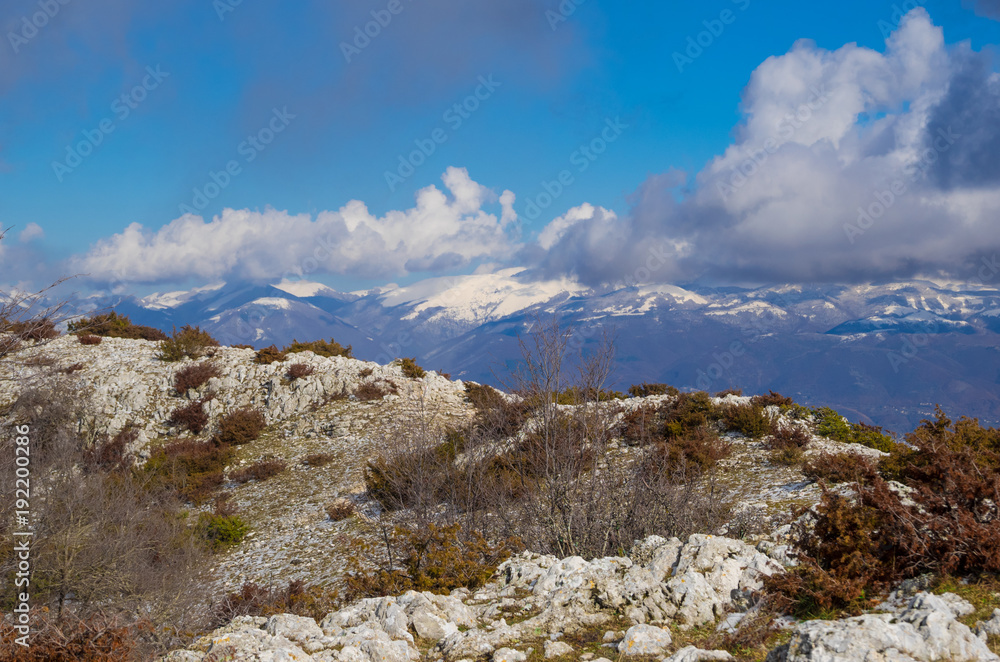 Monti Sabini (Rieti, Italy) - The snow-capped mountains in the province of Rieti, Sabina area, near Monte Terminillo and the Tiber river