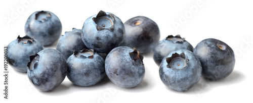 closeup of fresh blueberry isolated on white