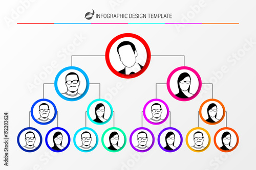Organization chart concept. Infographic design template. Vector