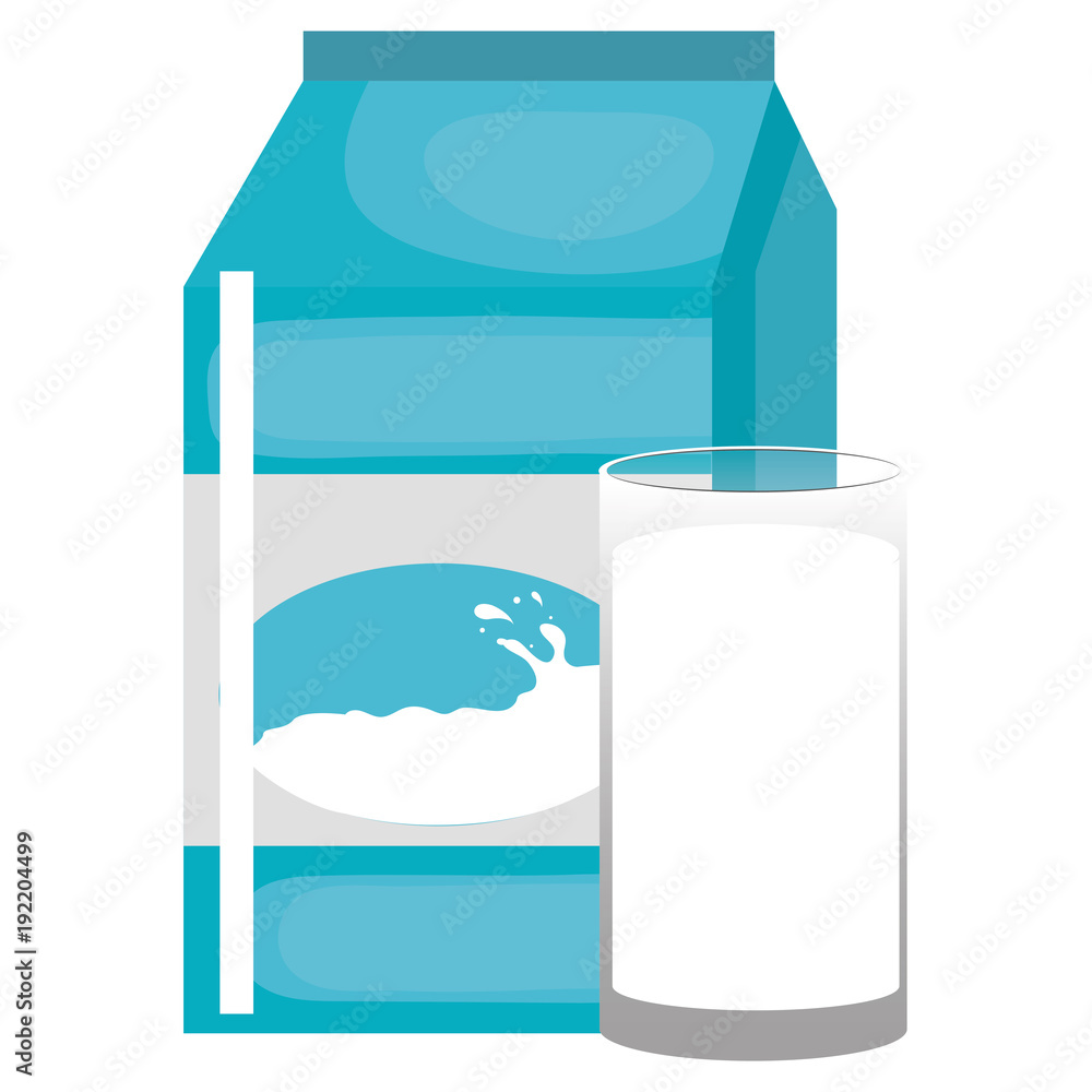 milk box with glass vector illustration design milk box with glass vector illustration design