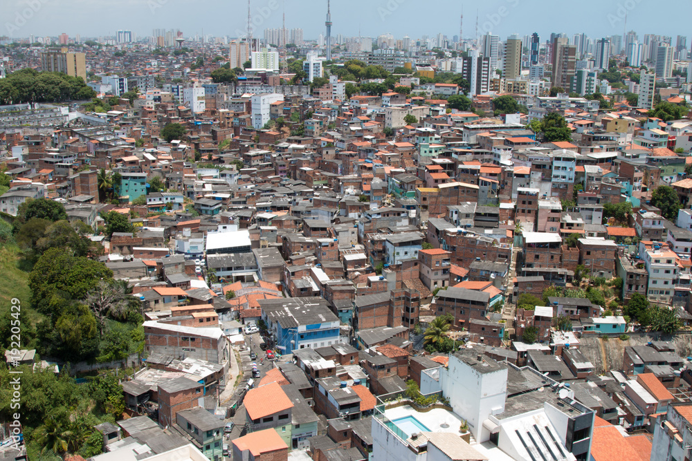 Aerial view of Brazilian favela