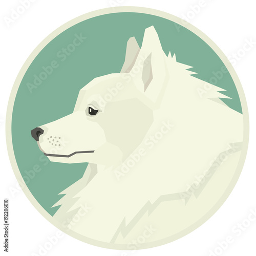 Dog collection Spitz Geometric style Avatar icon round
