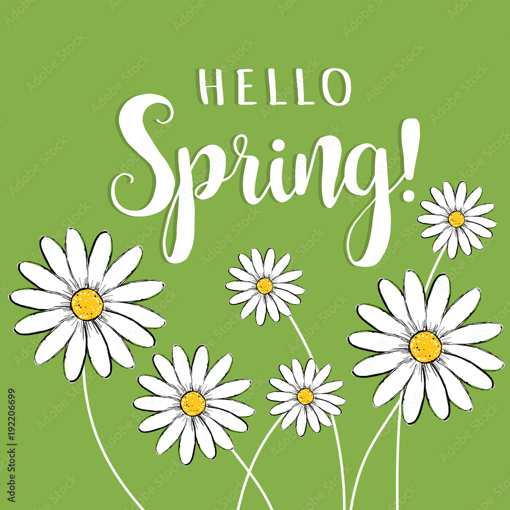 Hello spring! Hello Spring floral vector Hello spring! Hello Spring floral vector