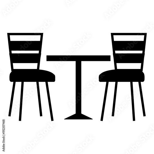 restaurant table and chairs vector illustration design