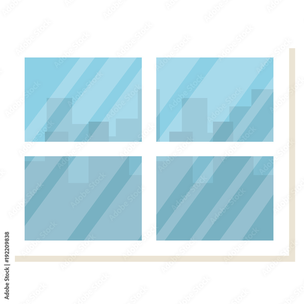 window with cityscape background vector illustration design