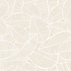 Wandcirkels Kantoor Aquarel bladeren patroon pastel beige  © Alina Kryshtal