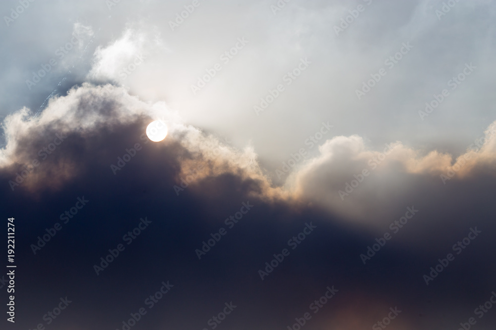 Industrial smoke closes the sun in the sky Industrial smoke closes the sun in the sky