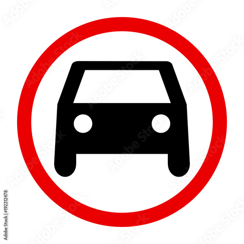 znak zakazu dla samochodów
