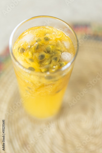 Glass closeup with Brazilian drink