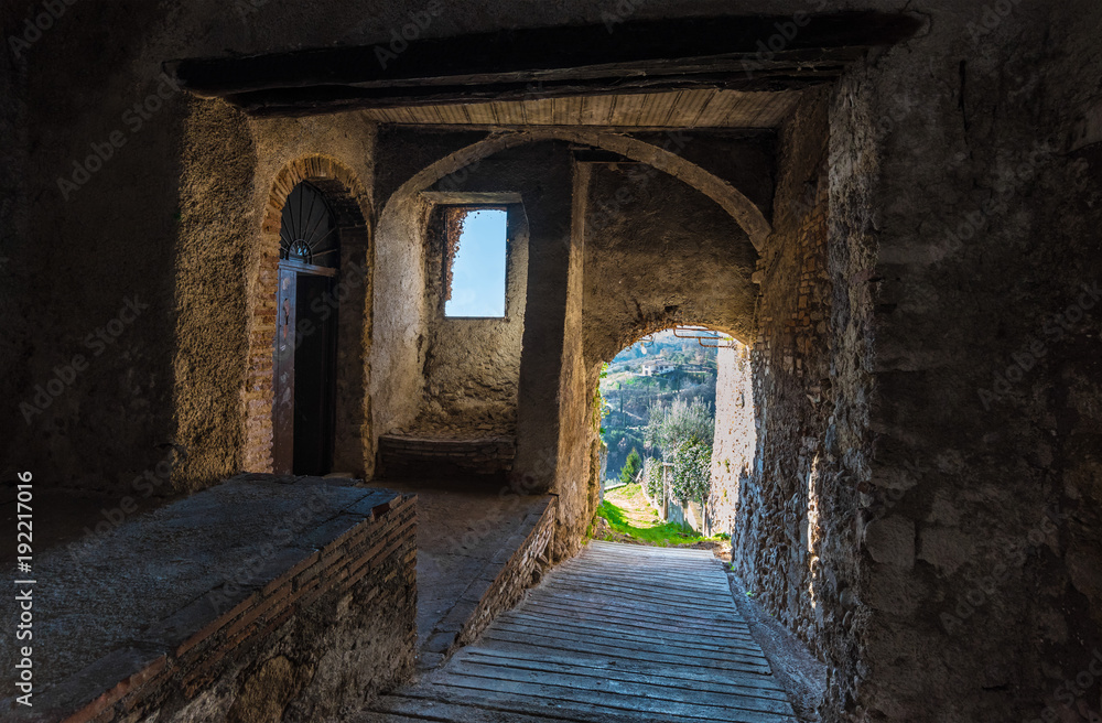 Fototapeta premium Poggio Mirteto (Italy) - The historic center of Poggio Mirteto, a little city in province of Rieti, Lazio region, central Italy