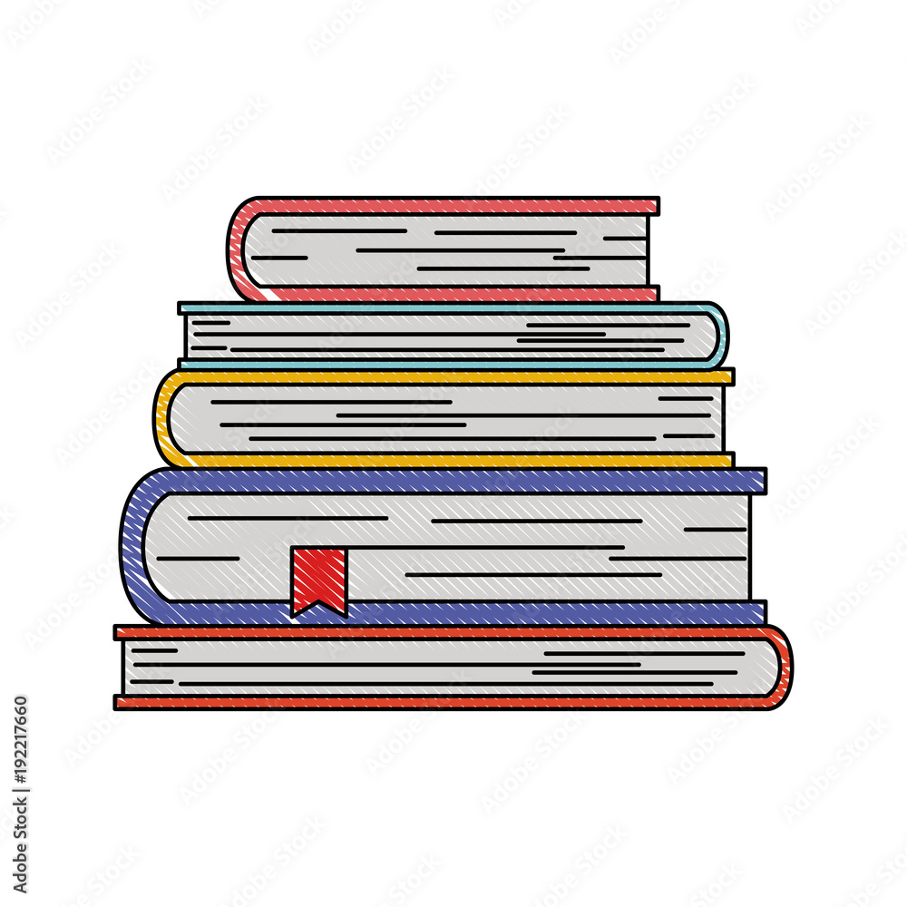 pile text books isolated icon vector illustration design