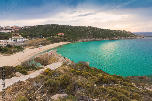 waterside and Rena Bianca beach in Santa Teresa Gallura, Sardinia Italy