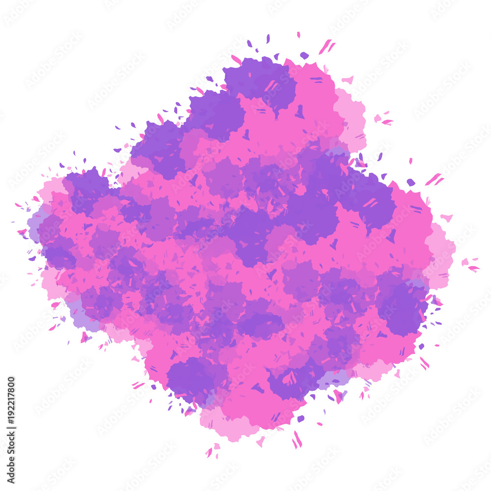 Pink/purple ink/paint splat. Isolated on white