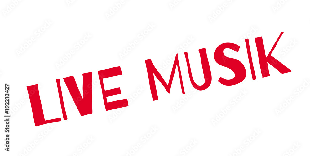 Fototapeta premium Live Musik rubber stamp. Grunge design with dust scratches. Effects can be easily removed for a clean, crisp look. Color is easily changed.