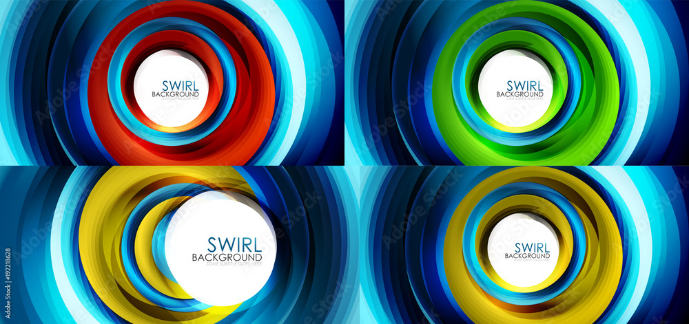 Set of spiral swirl line backgrounds Set of spiral swirl line backgrounds
