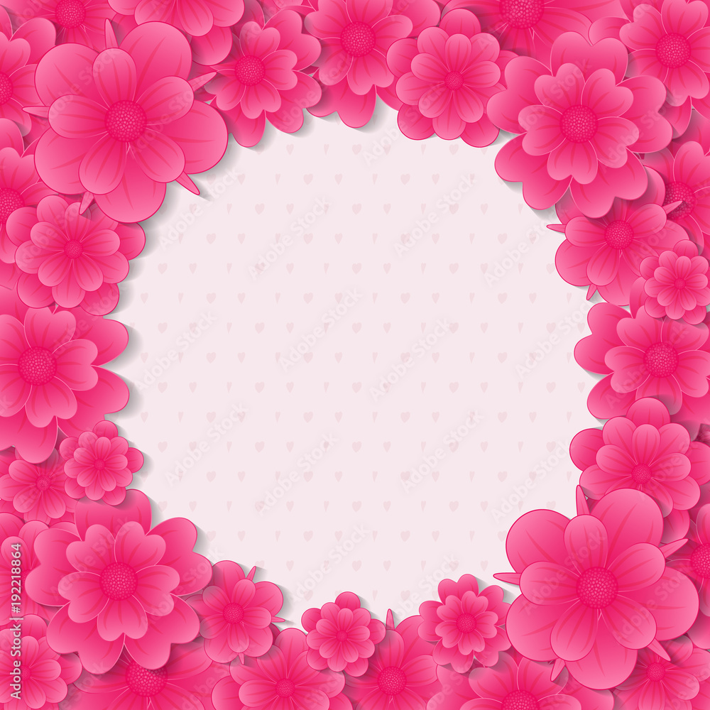 Beautiful background with flowers and copyspace. Vector.
