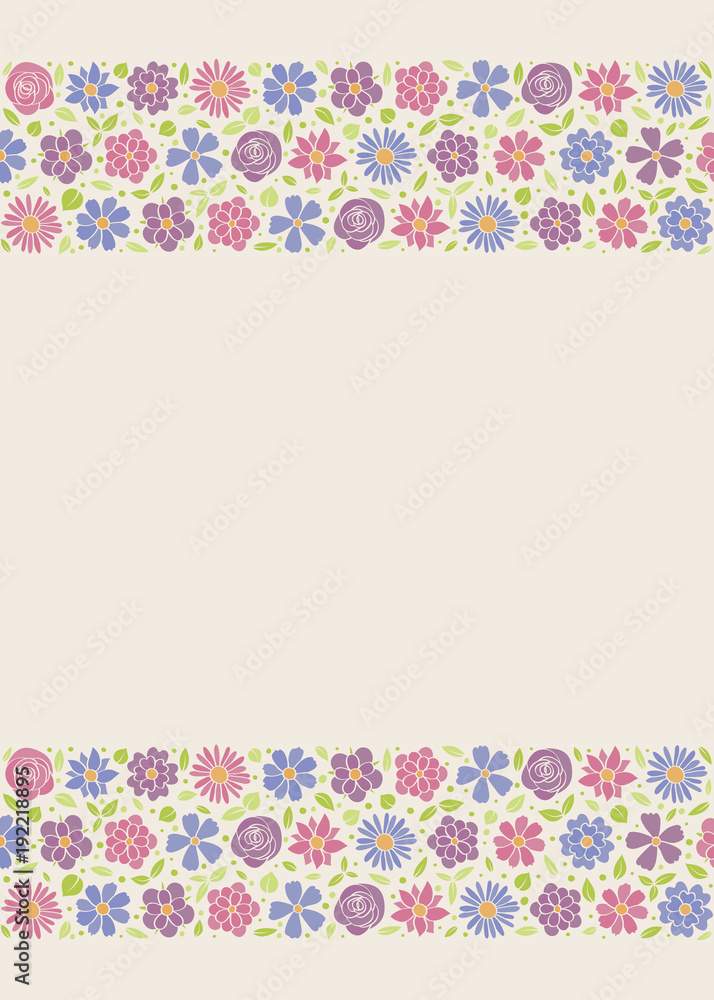Stylish floral background. Layout of a postcard with hand drawn flowers. Vector. Stylish floral background. Layout of a postcard with hand drawn flowers. Vector.