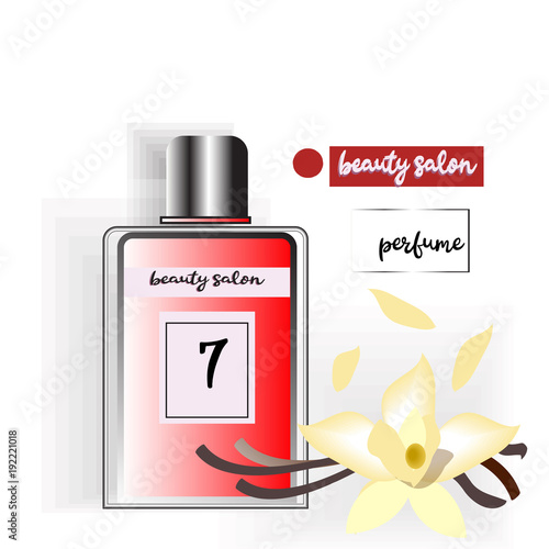 Isolated perfume bottle. Illustration contains transparency and blending effects, eps 10, vanil
