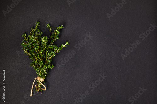 Useful herbs. Thyme. Fragrant. Green. Freshness. For your design. Isolated.