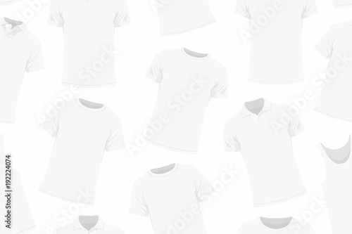 Seamless pattern of white t-shirts